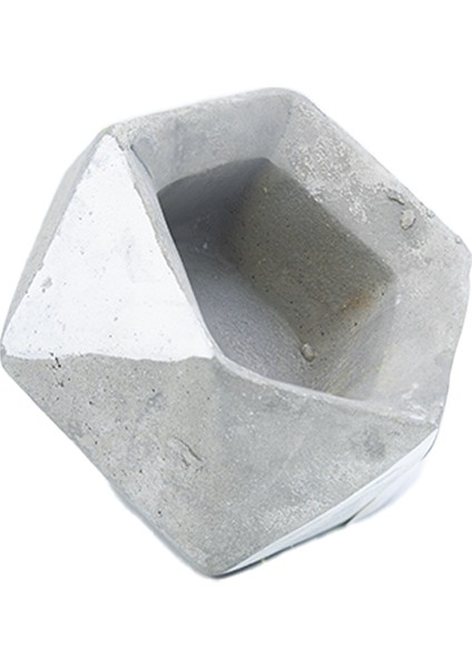 Elmas Beton Saksı 01 Gri