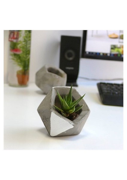 Elmas Beton Saksı 01 Gri fiyatları