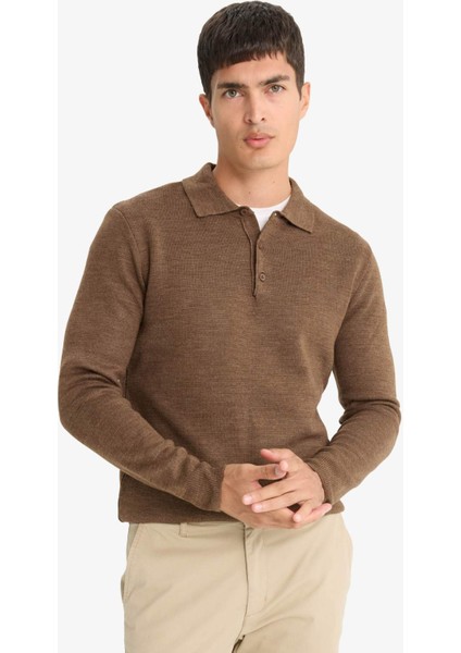 Standart Fit Polo Yaka Triko Kazak F1523AX25AU