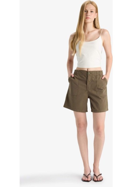 Coool Normal Bel Kısa Paça Gabardin Şort F3318AX25SM