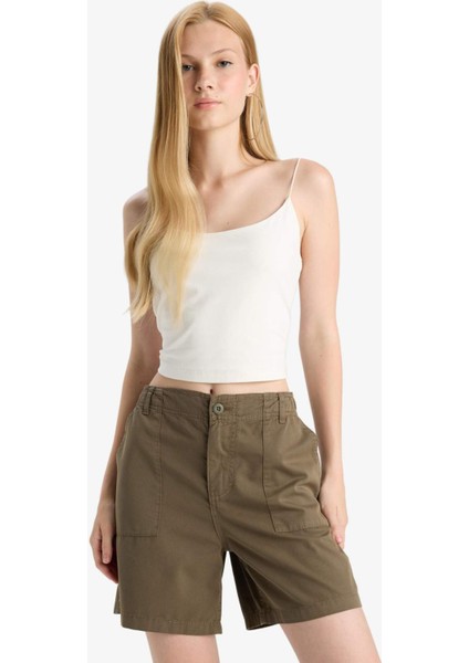 Coool Normal Bel Kısa Paça Gabardin Şort F3318AX25SM