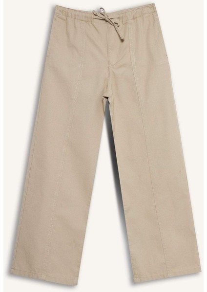 Kız Çocuk Wide Leg Geniş Paça Pamuklu Okul Pantolonu