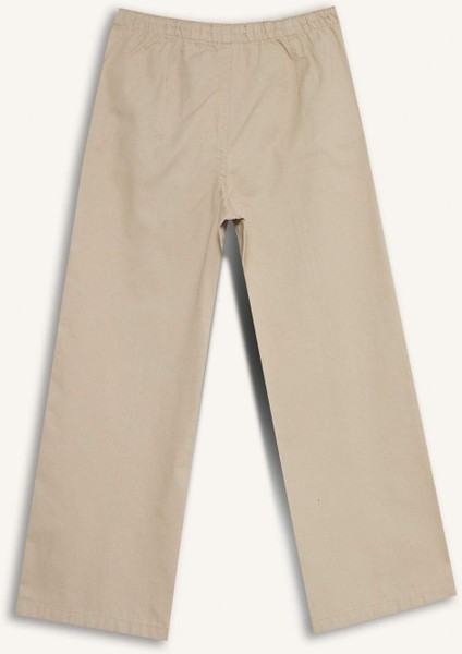 Kız Çocuk Wide Leg Geniş Paça Pamuklu Okul Pantolonu