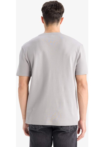 %100 Pamuk Regular Fit Bisiklet Yaka Basic Düz Kısa Kollu Tişört E7961AX25AU