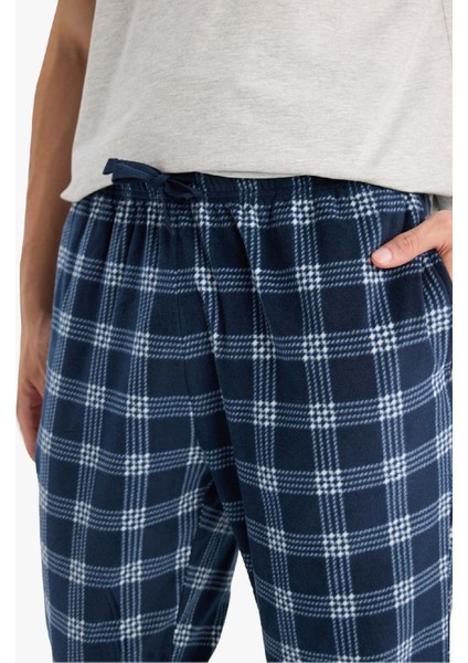 Regular Fit Kareli Cepli Polar Pijama Altı F4224AX25WN