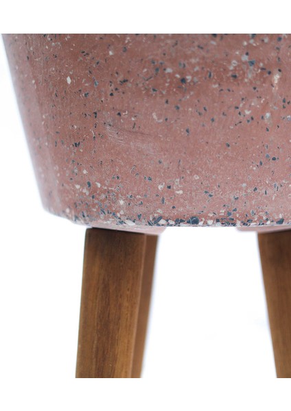 Aspen Ahşap Ayaklı Beton Saksı Pembe Gri fiyatları