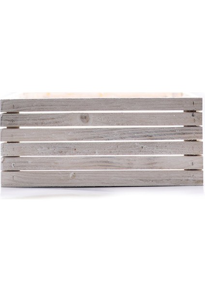 Ahşap Beyaz Saksı Büyük Boy