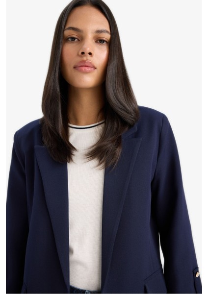 Regular Cepli Apoletli Blazer Ceket F3694AX25SM