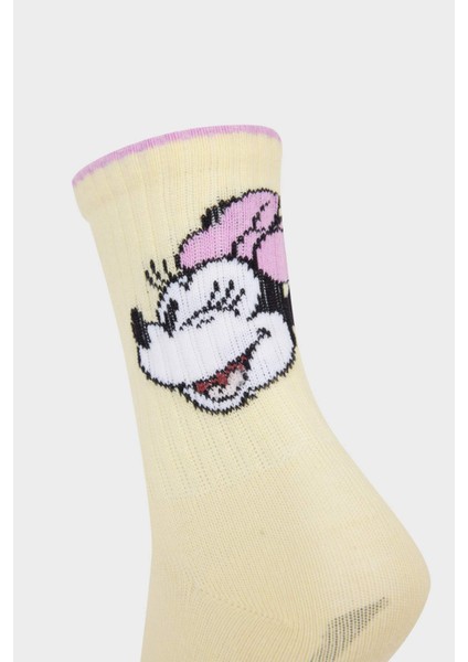 Kız Çocuk Disney Mickey & Minnie 3'lü Pamuklu Uzun Çorap F4299A8NS