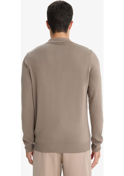 Standart Fit Polo Yaka Premium Düğmeli Triko Kazak D0454AX25AU