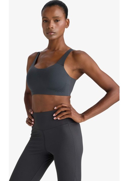 Fit Lazer Kesim Nefes Alabilen Kumaş Ayarlanabilir Askılı Sporcu Sütyeni F0032AX25AU