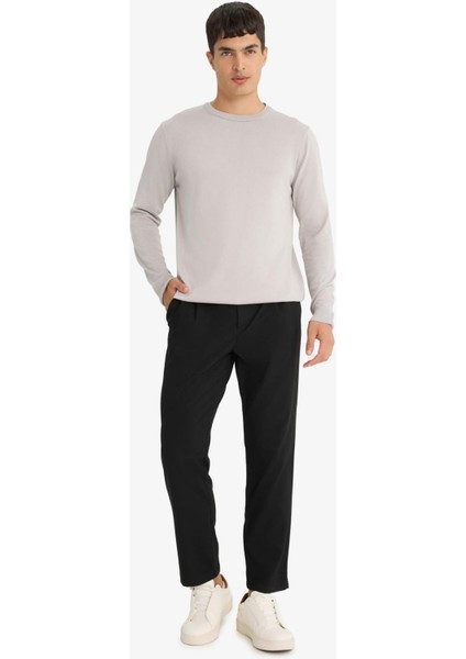 Regular Fit Bisiklet Yaka Basic Düz Premium Triko Kazak A5268AX25AU