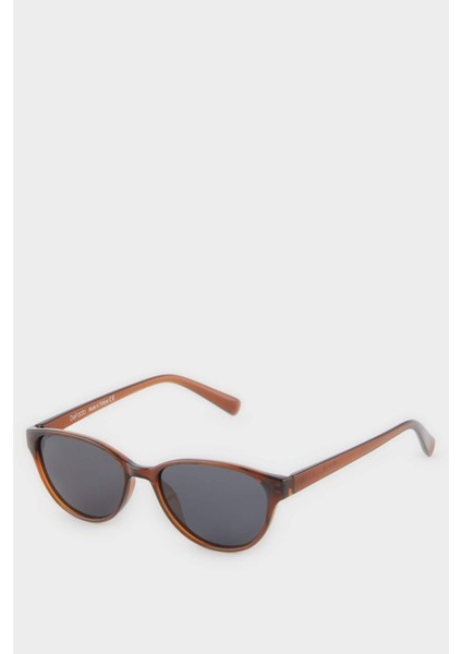 Kız Çocuk Yuvarlak Kahve Plastik Çerçeve Siyah Cam Polarize Güneş Gözlüğü F4348A8NS