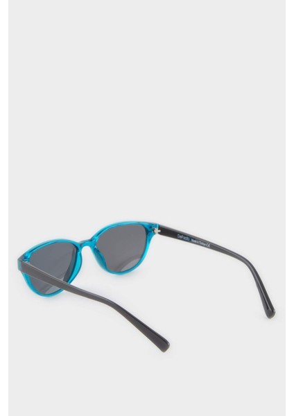 Kız Çocuk Yuvarlak Mavi Plastik Çerçeve Siyah Cam Polarize Güneş Gözlüğü F4325A8NS