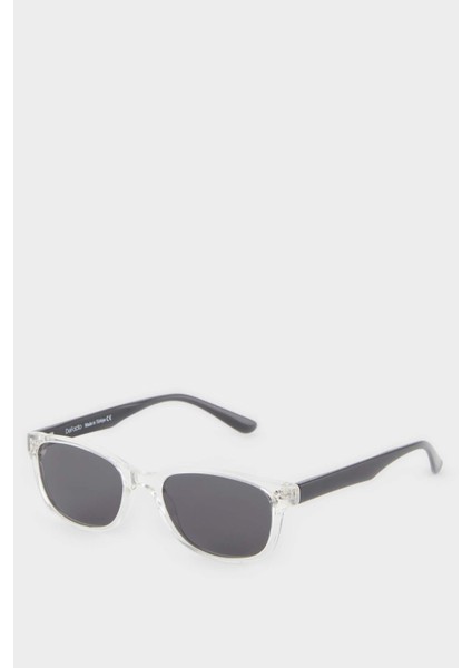 Kız Çocuk Yuvarlak Şeffaf Plastik Çerçeve Siyah Cam Polarize Güneş Gözlüğü F4319A8NS