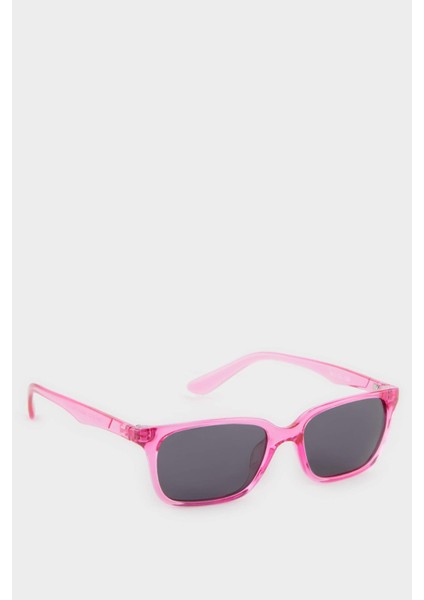 Kız Çocuk Yuvarlak Pembe Plastik Çerçeve Siyah Cam Polarize Güneş Gözlüğü F4366A8NS