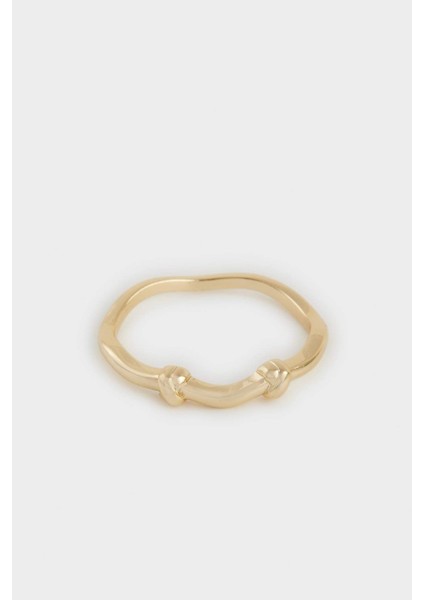 Reis x DeFacto 14 Ayar Altın Kaplama Pistacchio Glow Kadın 2'li Yeşil Gold Yüzük F4111AXNS