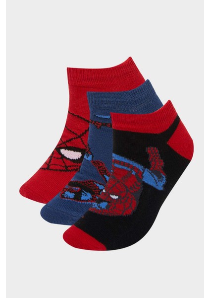 Erkek Çocuk Marvel Spiderman 3'lü Pamuklu Patik Çorap F4614A8NS