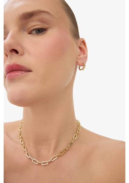 Reis x DeFacto 14 Ayar Altın Kaplama Glow Muse Kadın Gold Ataç Zincir Kolye F3955AXNS