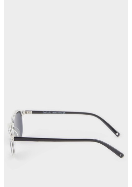 Kız Çocuk Yuvarlak Şeffaf Plastik Çerçeve Siyah Cam Polarize Güneş Gözlüğü F4312A8NS