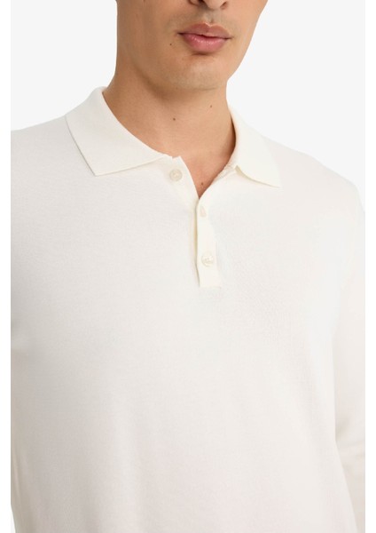 Standart Fit Polo Yaka Premium Düğmeli Triko Kazak D0454AX25AU