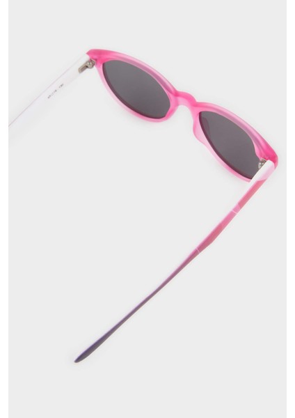 Kız Çocuk Yuvarlak Pembe Plastik Çerçeve Siyah Cam Polarize Güneş Gözlüğü F4301A8NS