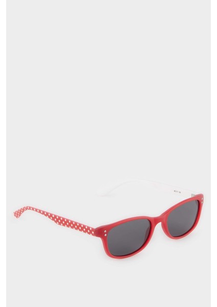 Kız Çocuk Yuvarlak Kırmızı Plastik Çerçeve Siyah Cam Polarize Güneş Gözlüğü F4361A8NS