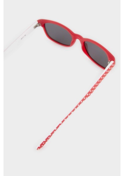 Kız Çocuk Yuvarlak Kırmızı Plastik Çerçeve Siyah Cam Polarize Güneş Gözlüğü F4361A8NS