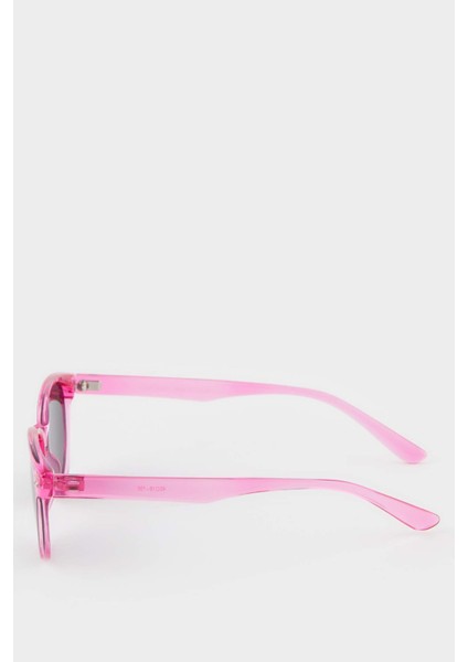 Kız Çocuk Yuvarlak Fuşya Plastik Çerçeve Siyah Cam Polarize Güneş Gözlüğü F4311A8NS