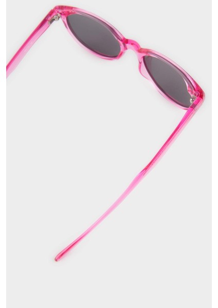 Kız Çocuk Yuvarlak Fuşya Plastik Çerçeve Siyah Cam Polarize Güneş Gözlüğü F4311A8NS