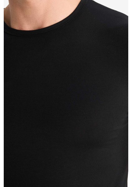 Premium Slim Fit Dar Kesim Bisiklet Yaka Modal Üst Z8085AZ25SM