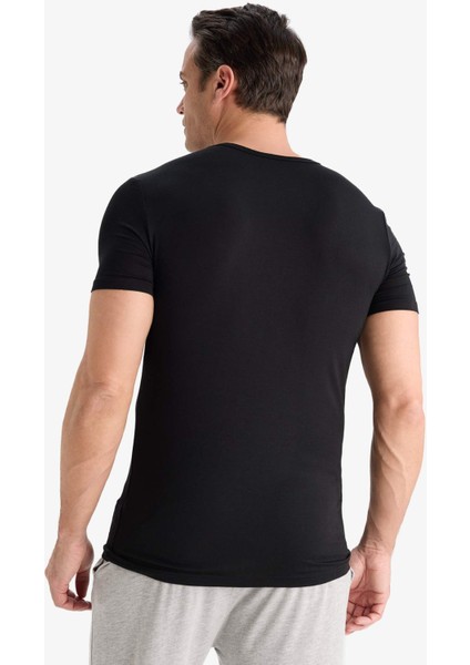 Premium Slim Fit Dar Kesim Bisiklet Yaka Modal Üst Z8085AZ25SM