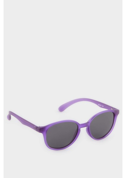 Kız Çocuk Yuvarlak Lila Plastik Çerçeve Siyah Cam Polarize Güneş Gözlüğü F4300A8NS
