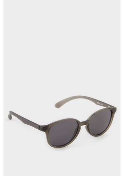 Erkek Çocuk Yuvarlak Siyah Plastik Çerçeve Siyah Cam Polarize Güneş Gözlüğü F4444AXNS