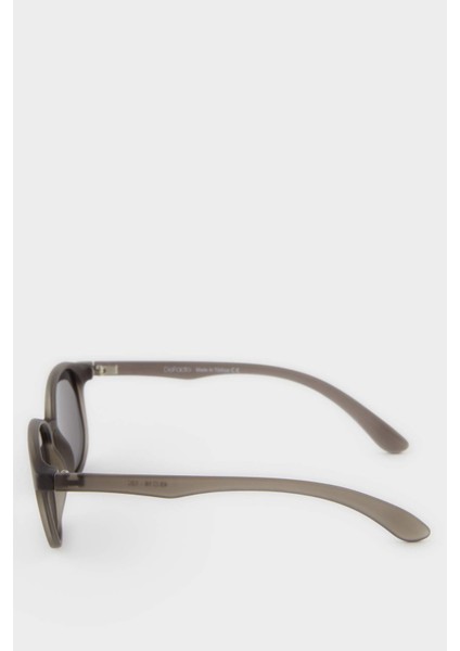 Erkek Çocuk Yuvarlak Siyah Plastik Çerçeve Siyah Cam Polarize Güneş Gözlüğü F4444AXNS