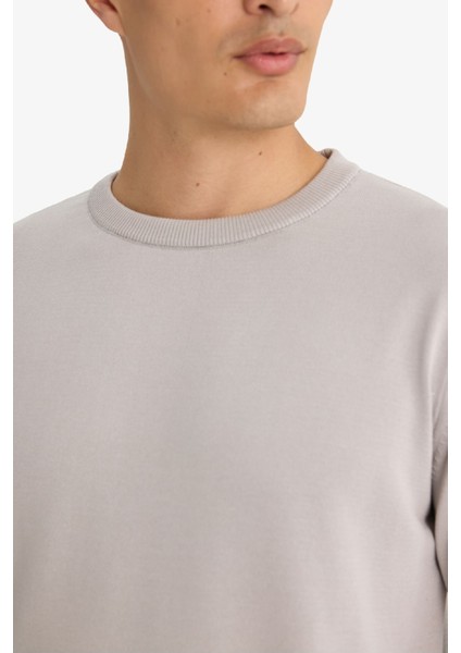 Regular Fit Bisiklet Yaka Basic Düz Premium Triko Kazak A5268AX25AU