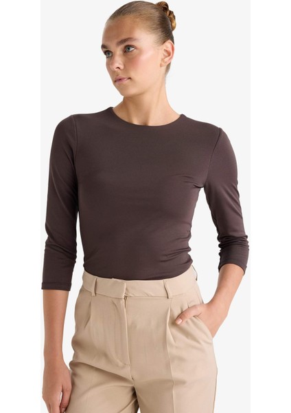 Bisiklet Yaka Uzun Kollu Çıtçıtlı Body D6915AX25AU