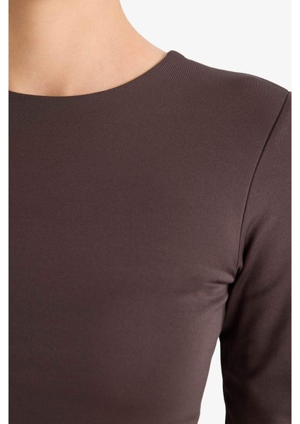 Bisiklet Yaka Uzun Kollu Çıtçıtlı Body D6915AX25AU