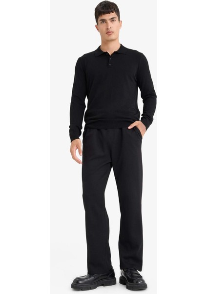 Standart Fit Polo Yaka Premium Düğmeli Triko Kazak D0454AX25AU