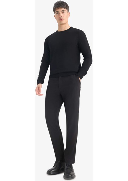 Regular Fit Bisiklet Yaka Basic Düz Premium Triko Kazak A5268AX25AU