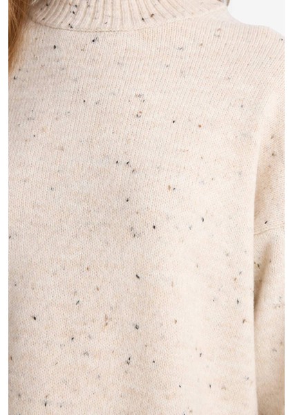 Loose Fit Bisiklet Yaka Triko Tunik