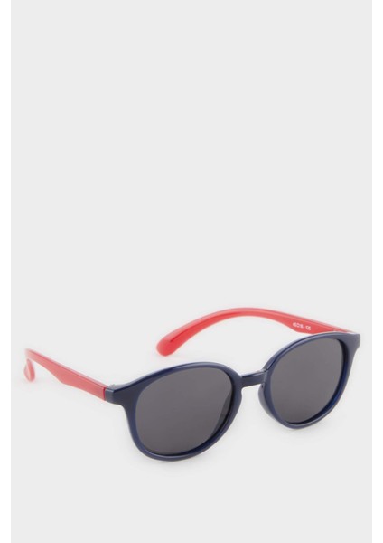 Erkek Çocuk Yuvarlak Renkli Plastik Çerçeve Siyah Cam Polarize Güneş Gözlüğü F4458A8NS