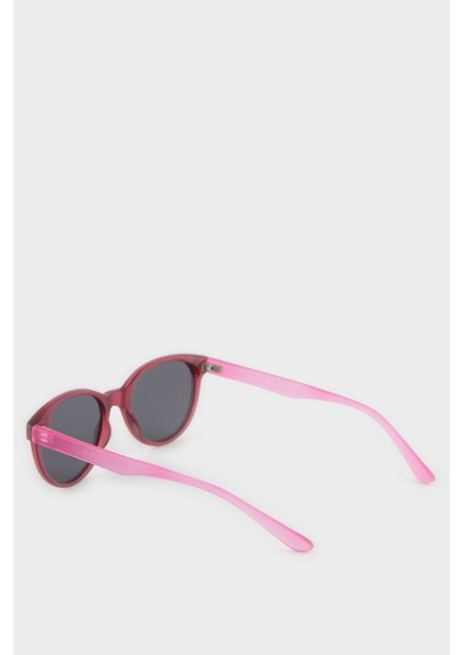 Kız Çocuk Yuvarlak Kırmızı ve Pembe Plastik Çerçeve Siyah Cam Polarize Güneş Gözlüğü F4369A8NS