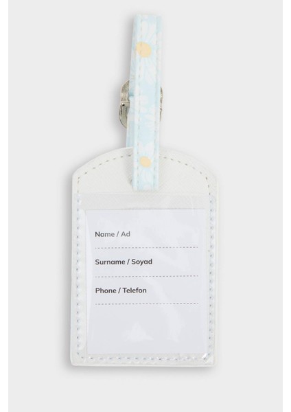 Kadın Çiçekli Suni Deri Pasaportluk ve Valiz İsimliği Set F4688AXNS