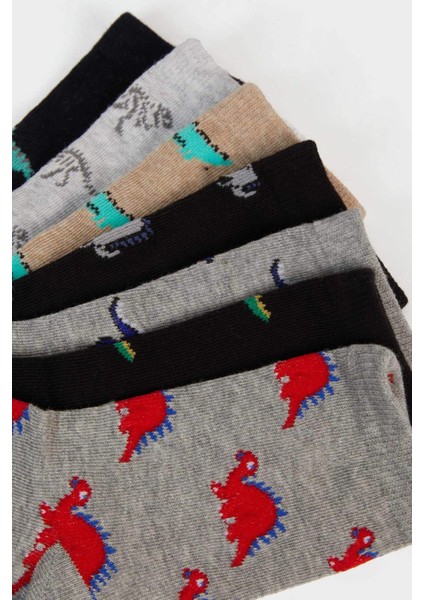 Erkek Çocuk 7'li Pamuklu Uzun Çorap F4723A8NS