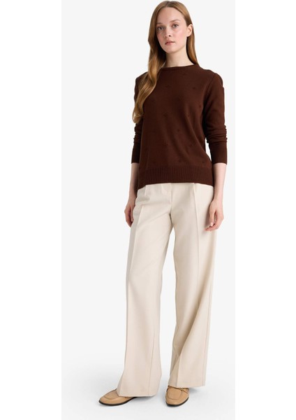 Regular Fit Bisiklet Yaka Triko Kazak F4084AX25WN