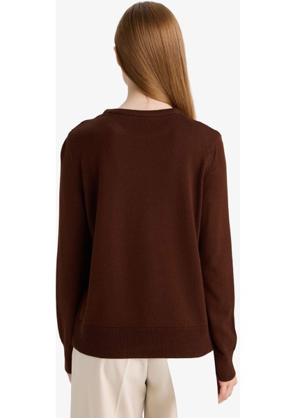 Regular Fit Bisiklet Yaka Triko Kazak F4084AX25WN