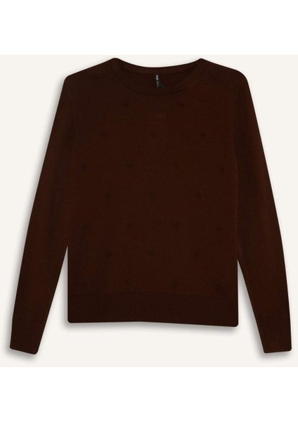 Regular Fit Bisiklet Yaka Triko Kazak F4084AX25WN