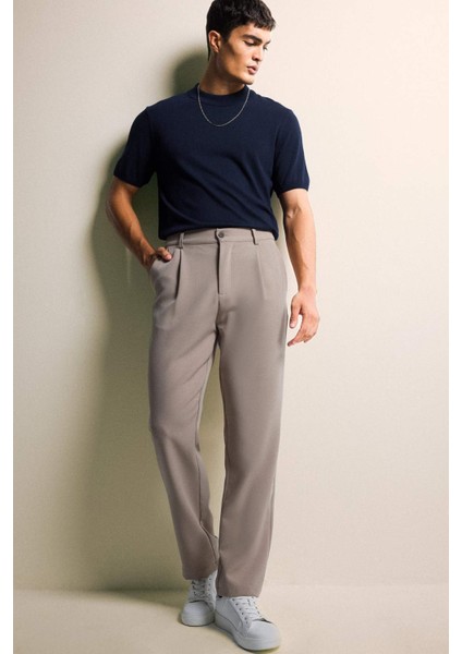 Standart Fit Bisiklet Yaka Triko Kısa Kollu Tişört D6202AX25AU