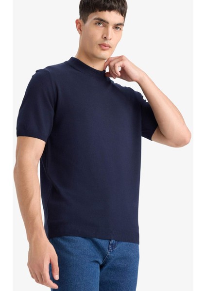 Standart Fit Bisiklet Yaka Triko Kısa Kollu Tişört D6202AX25AU